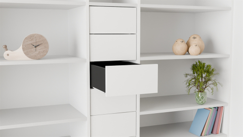 Celebert Elan Indvendig skuffe 36,8 x 46,9 cm - Fuldudtræk m/ Push to open - Hvid - Højde: 18,8 cm